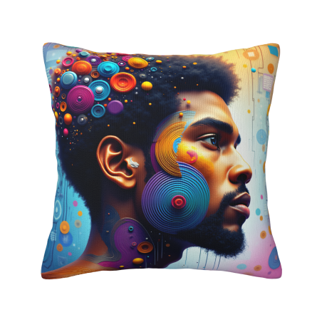 Funda de cojín de peluche con diseño geométrico abstracto - Okomall