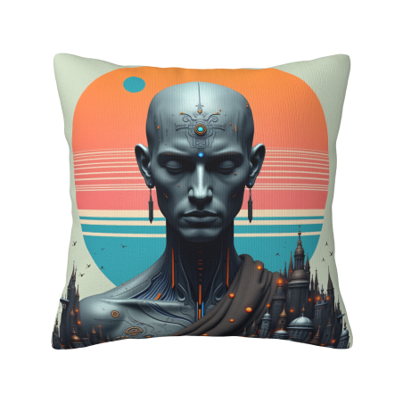 Housse de coussin en peluche sur le thème de la ville futuriste - Okomall