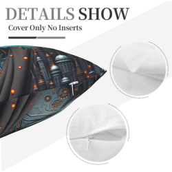 Futuristic City Plush Pillow Cover - Okomall