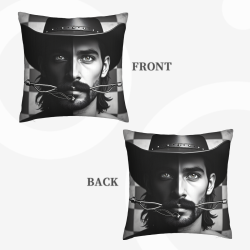 Housse de coussin en peluche à portrait double face - Okomall