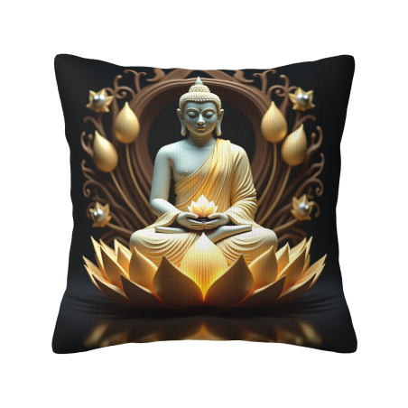 Zen Lotus Flower Plush Pillow Cover - Okomall