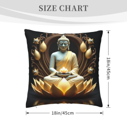 Zen Lotus Flower Plush Pillow Cover - Okomall