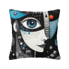 Abstract Face Pattern Plush Pillow Cover - Okomall