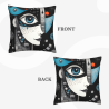 Abstract Face Pattern Plush Pillow Cover - Okomall