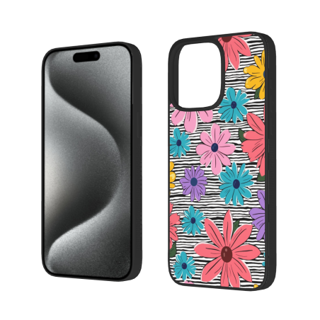 Чехол для iPhone 15 Pro/Pro Max с цветочным рисунком - okomall