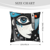 Abstract Face Pattern Plush Pillow Cover - Okomall