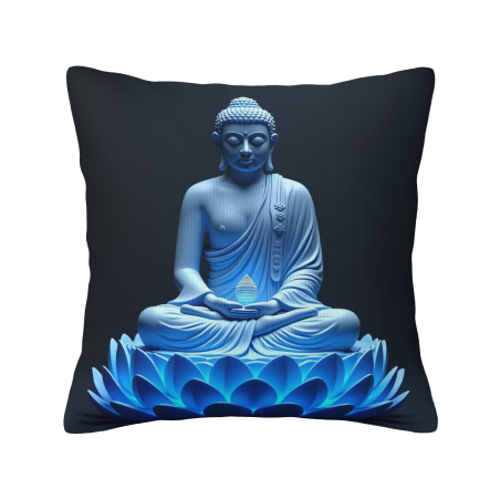 Housse de coussin en peluche à motif de lotus - okomall