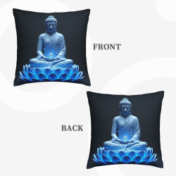 Housse de coussin en peluche à motif de lotus - okomall