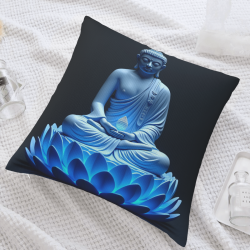 Housse de coussin en peluche à motif de lotus - okomall