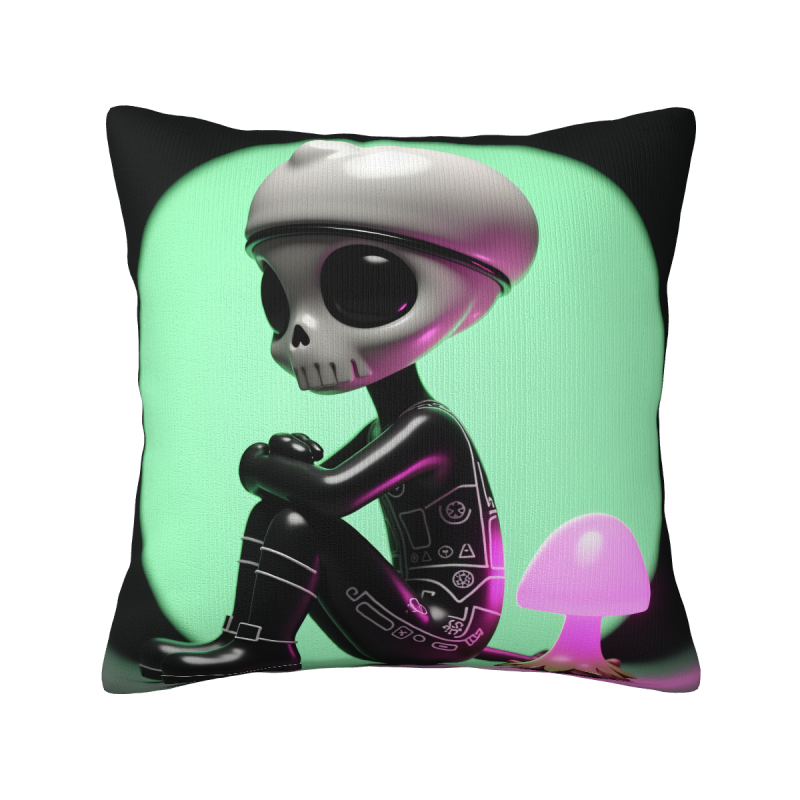 Psychedelic Mushroom Plush Pillow Cover - Okomall