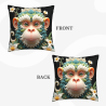 Housse de coussin en peluche à motif floral double face - Rêve floral - Okomall