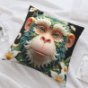 Copri-cuscino in peluche con stampa floreale a doppio lato - Sogno floreale - Okomall