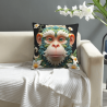 Housse de coussin en peluche à motif floral double face - Rêve floral - Okomall