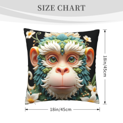 Housse de coussin en peluche à motif floral double face - Rêve floral - Okomall
