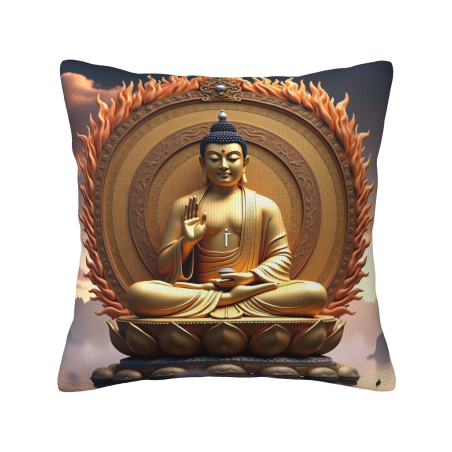 Housse de coussin en peluche paysage zen - Okomall