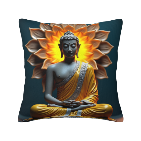 Housse de coussin en peluche à motif de flammes abstrait - Okomall