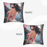 Housse de coussin en peluche de jeune fille japonaise - Cour de cerisiers | Okomall