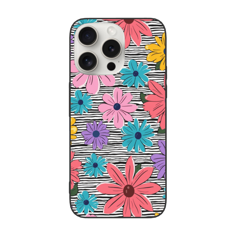 Чехол для iPhone 15 Pro/Pro Max с цветочным рисунком - okomall