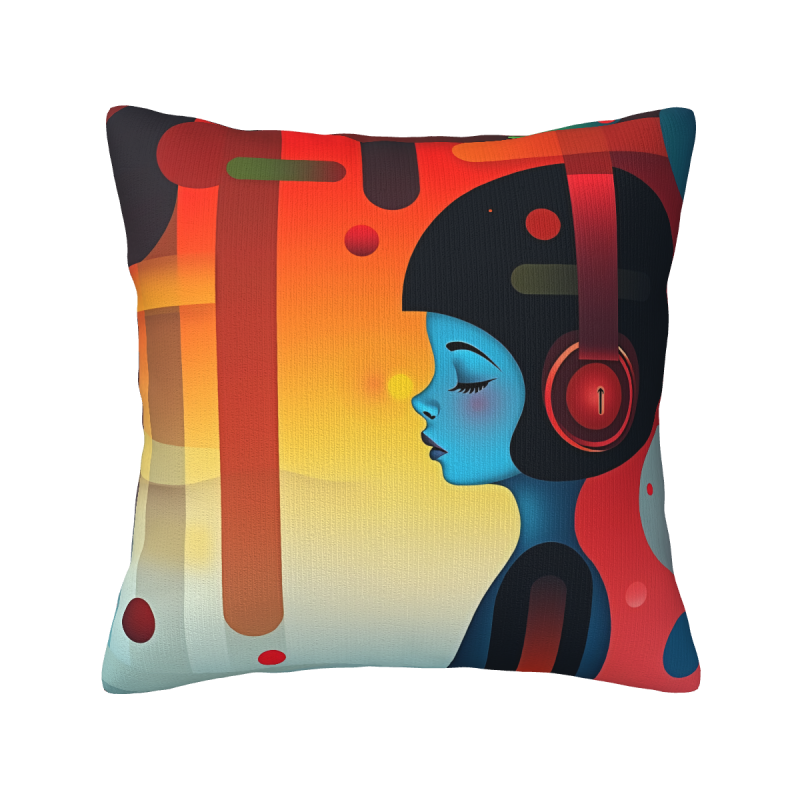 Funda de cojín de peluche geométrica abstracta - Okomall