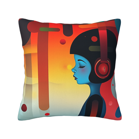 Funda de cojín de peluche geométrica abstracta - Okomall
