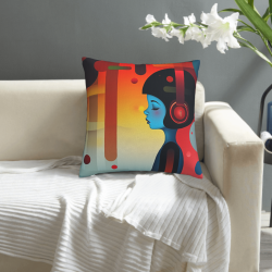 Funda de cojín de peluche geométrica abstracta - Okomall