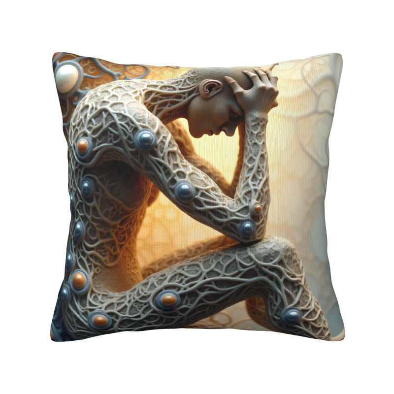 Housse de coussin en peluche à texture abstraite du corps humain - Okomall