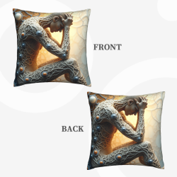 Housse de coussin en peluche à texture abstraite du corps humain - Okomall