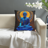 Housse de coussin en peluche avec image de Bouddha Zen - Okomall