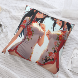 动漫少女毛绒抱枕套 - Okomall