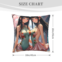Funda de Almohada Japonesa de Peluche - Jardín de Cerezos - Okomall