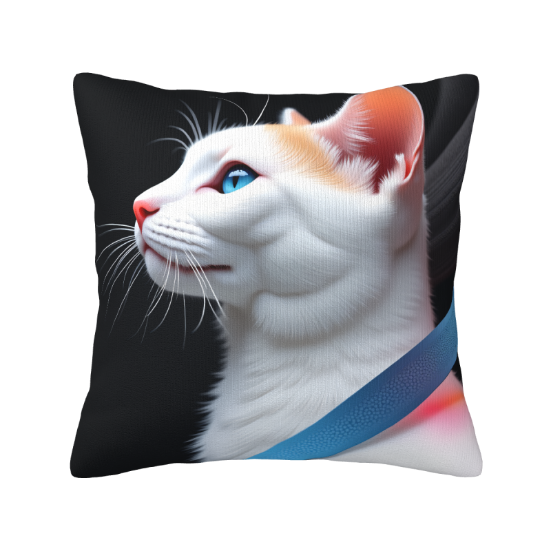 Custodia per cuscino gatto in peluche con arte astratta - Okomall