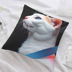 抽象猫咪毛绒抱枕套 - Okomall