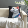 抽象猫咪毛绒抱枕套 - Okomall