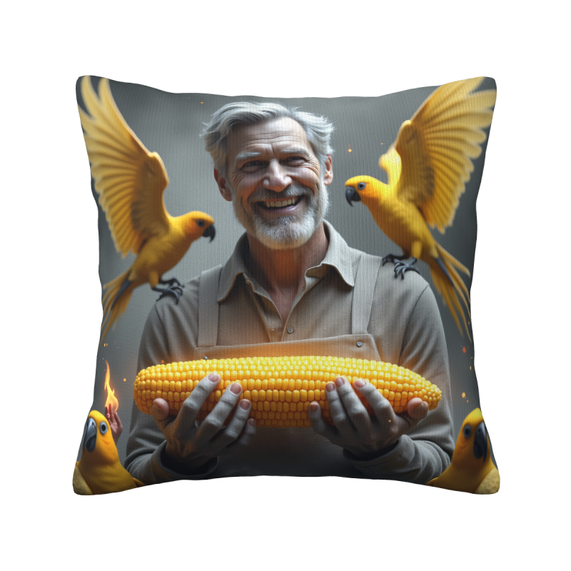 温かい農夫 - 18x18インチのぬいぐるみクッションカバー - Okomall