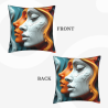 Funda de cojín de felpa con retrato doble - Okomall