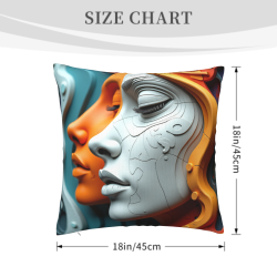 Housse de coussin en peluche avec portrait double - Okomall
