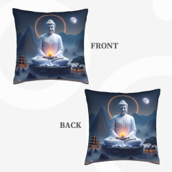Housse de coussin en peluche Zen Shan Shui - Okomall