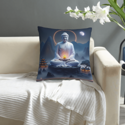 Housse de coussin en peluche Zen Shan Shui - Okomall