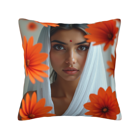 Cuscino in peluche con arte floreale astratta - Okomall