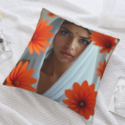 Cuscino in peluche con arte floreale astratta - Okomall