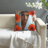 Taie de coussin en peluche avec art floral abstrait - Okomall