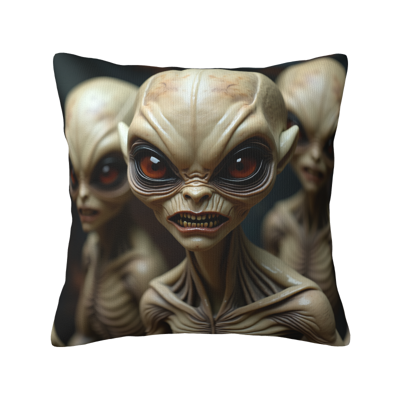 Housse de coussin en peluche Alien recto-verso - Okomall