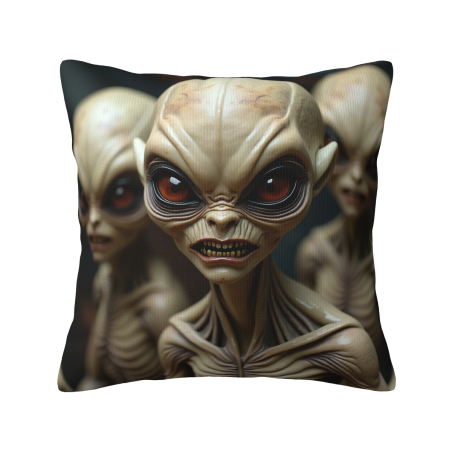Housse de coussin en peluche Alien recto-verso - Okomall
