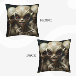 Housse de coussin en peluche Alien recto-verso - Okomall