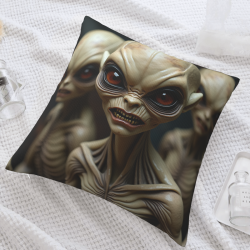 Housse de coussin en peluche Alien recto-verso - Okomall