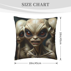 Housse de coussin en peluche Alien recto-verso - Okomall