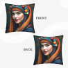 Housse de coussin en peluche avec portrait féminin esthétique - Okomall