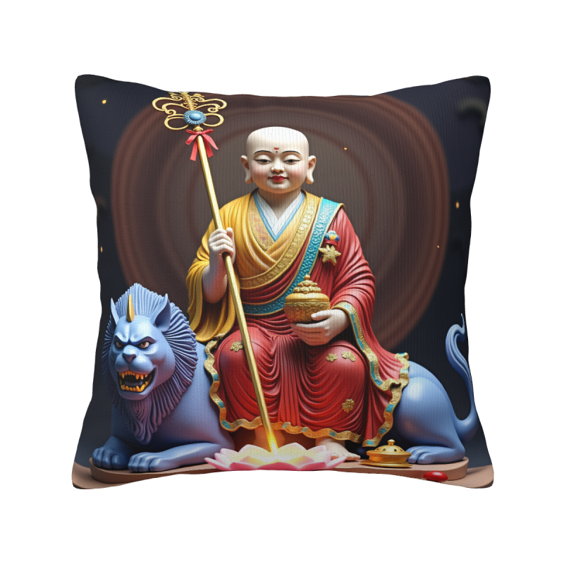 Coperta di cuscino in peluche con motivo Buddha Zen - Okomall