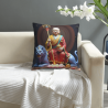 Housse de coussin en peluche avec motif Bouddha Zen - Okomall