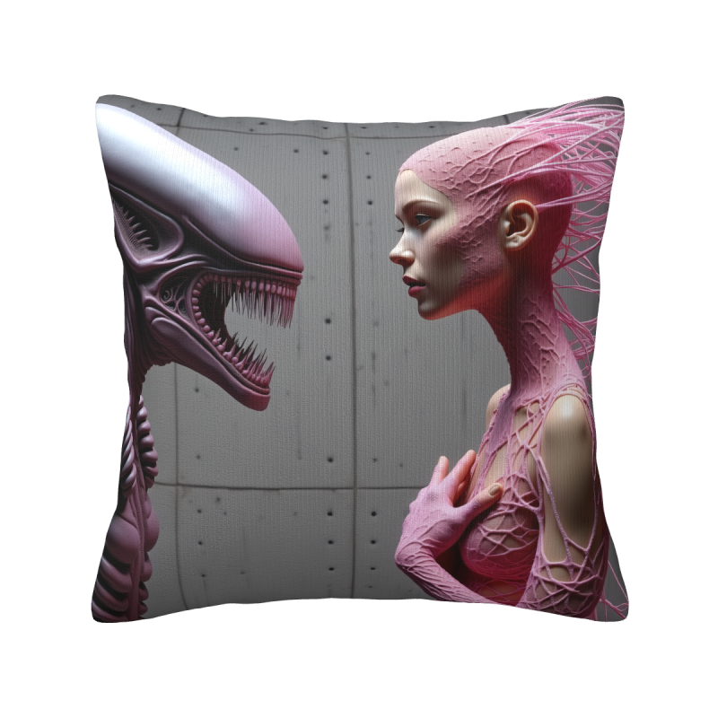 Funda de cojín de felpa con textura Alien - Okomall